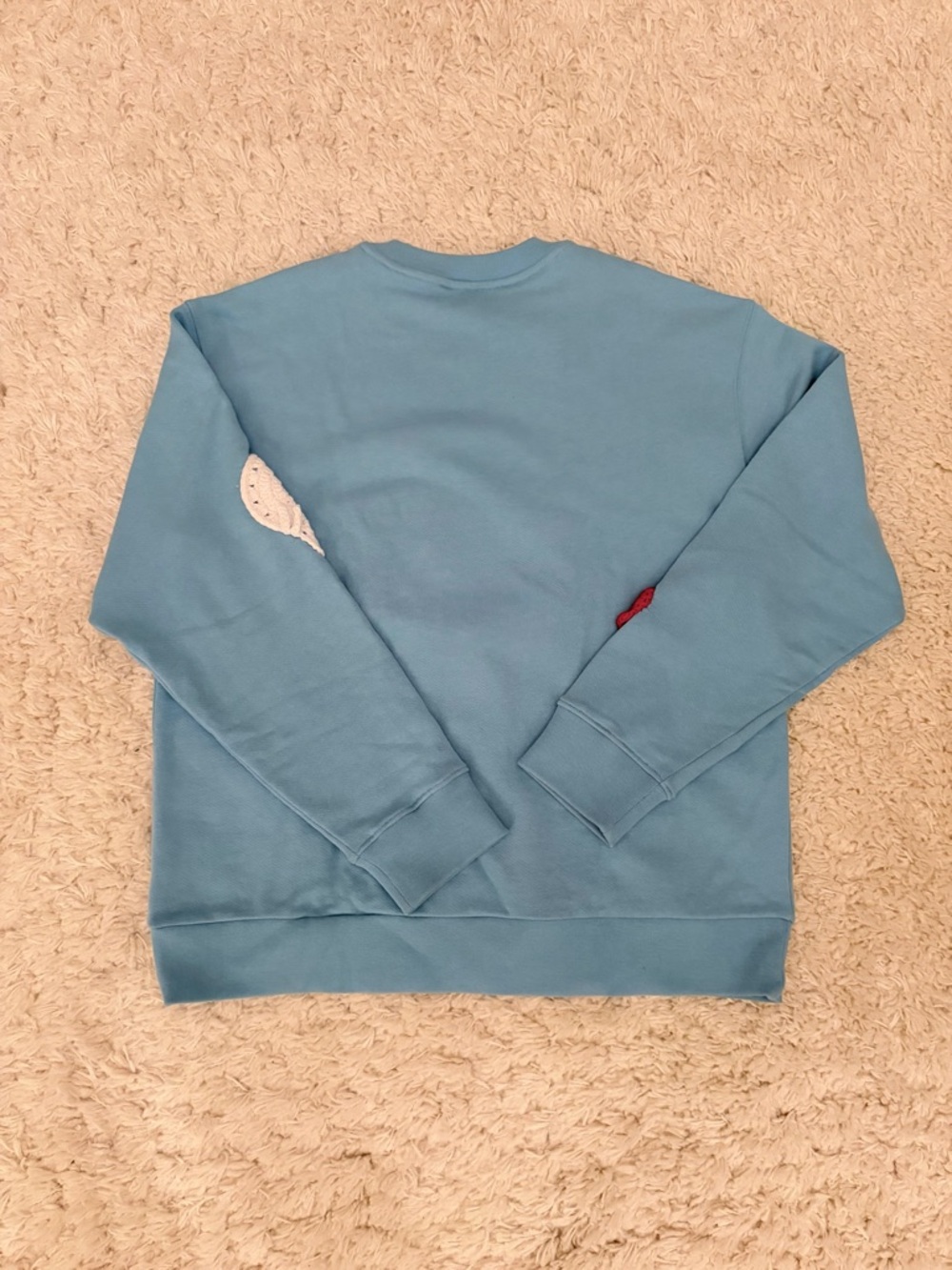 Tibi Crochet Appliques Series Sweatshirt, M, pale turquoise blue, like new - Picture 6 of 8